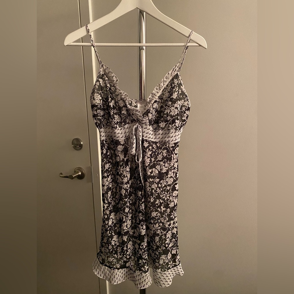 Black and White Floral Babydoll Dress